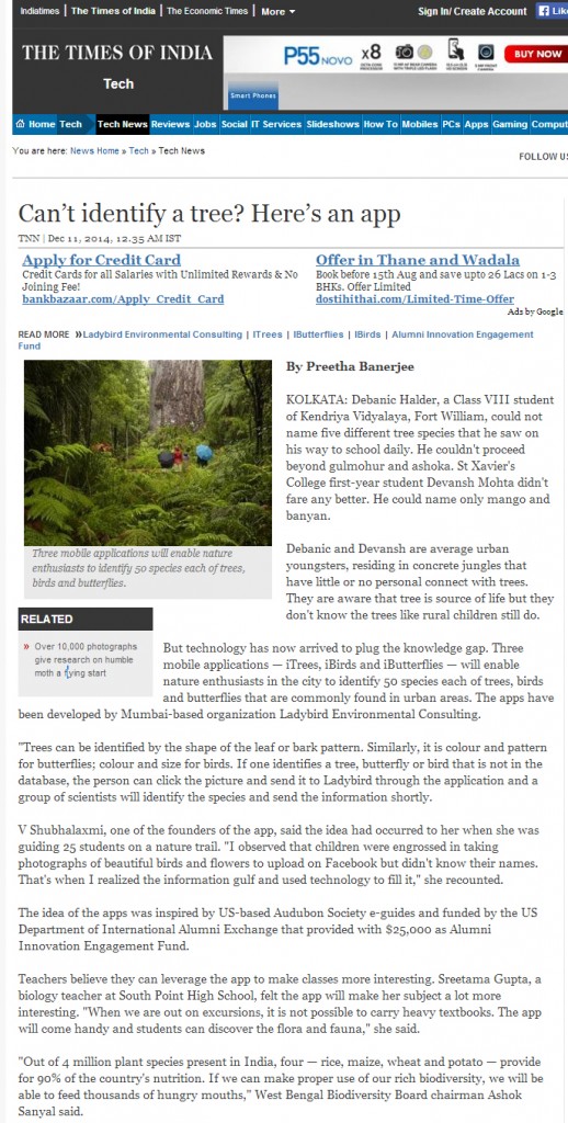 Timesofindia- TOI- lycodonfx-mobile apps for nature conservation -